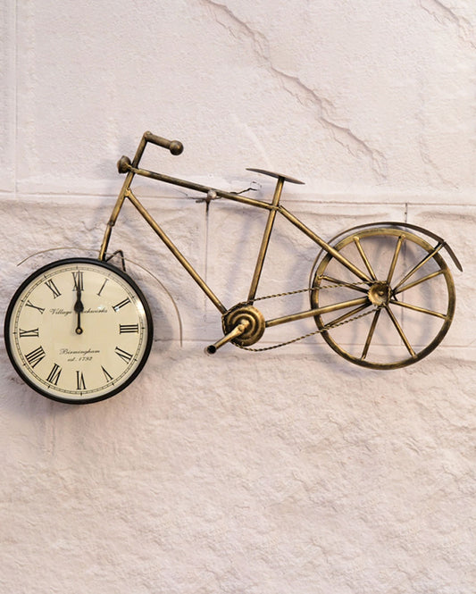 Golden Cycle Iron Wall Clock