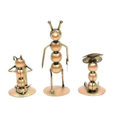 Aunt Musician Iron Home Décor Showpieces | Set of 3 | 9 x 6 x 3 inches