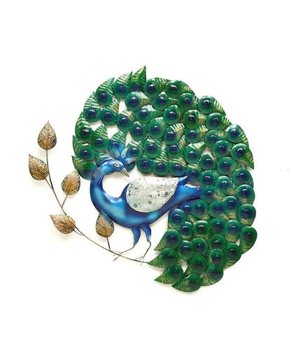 Round Peacock with LED Iron Wall Décor