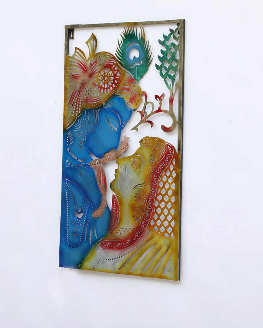 Radha Krishna Acid Cutting with LED Iron Wall Décor