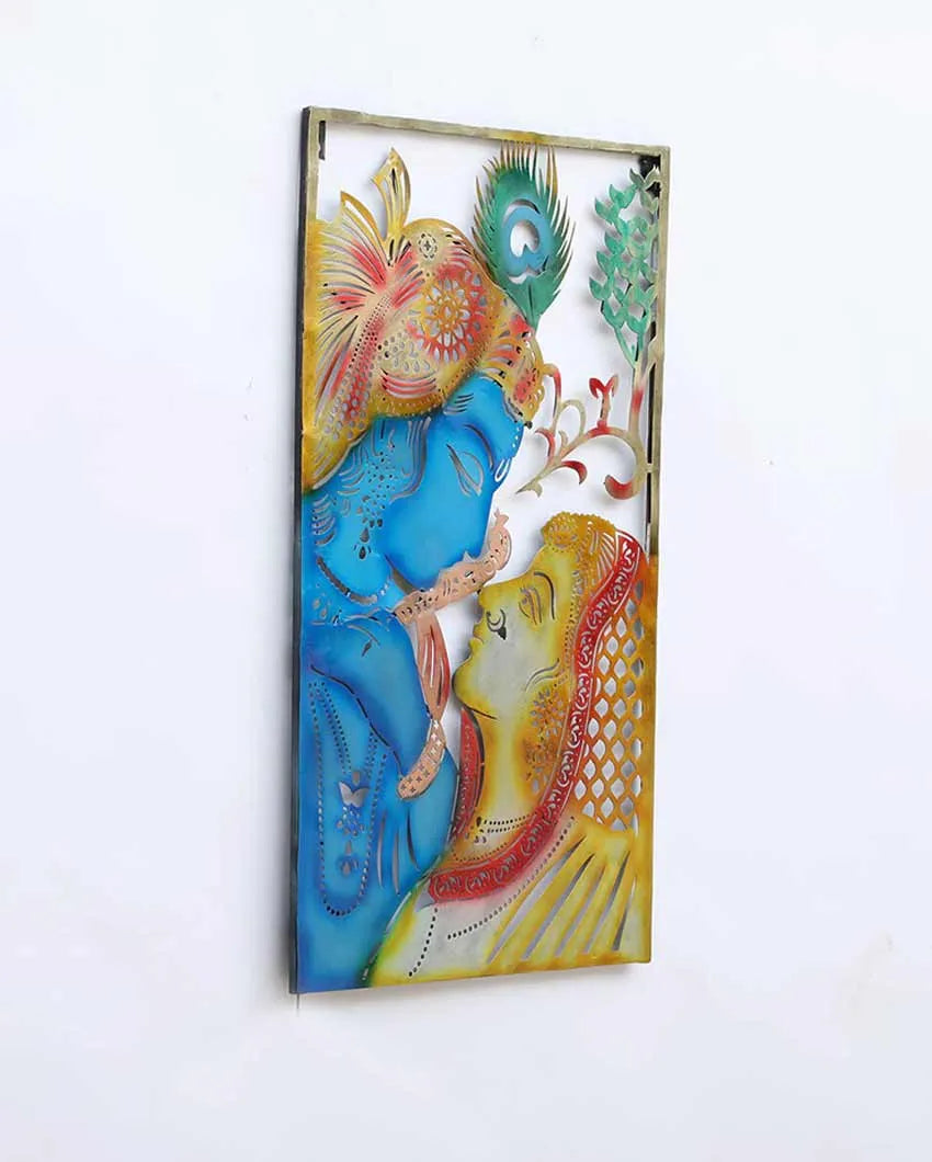 Radha Krishna Acid Cutting with LED Iron Wall Décor