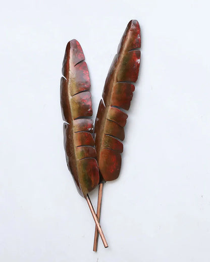 Maroon Leaf Wall Art Iron Wall Décor