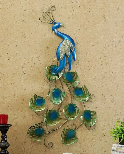 Small Peacock with LED Iron Wall Décor