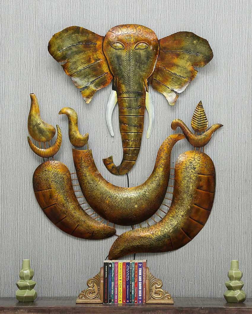 Two Parts Ganesha with LED Wall Décor