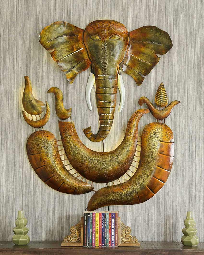 Two Parts Ganesha with LED Wall Décor