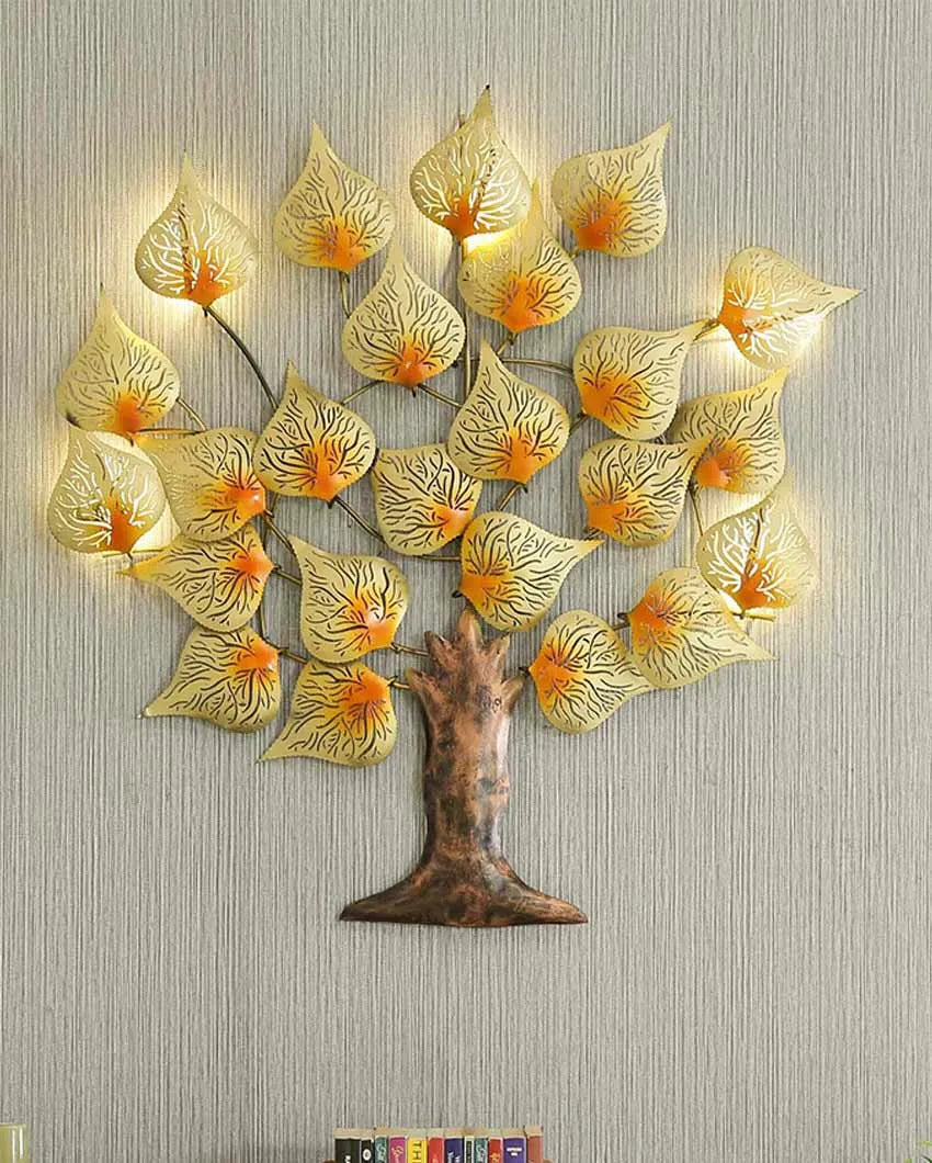 Golden Tree with LED Iron Wall Décor