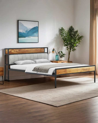 Beautiful Brown Shade Pixel Bed with Functional Headboard