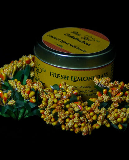 Fresh Lemongrass Scented Jar Candle | 7.62 x 5.08 cm / 3 x 2 inches