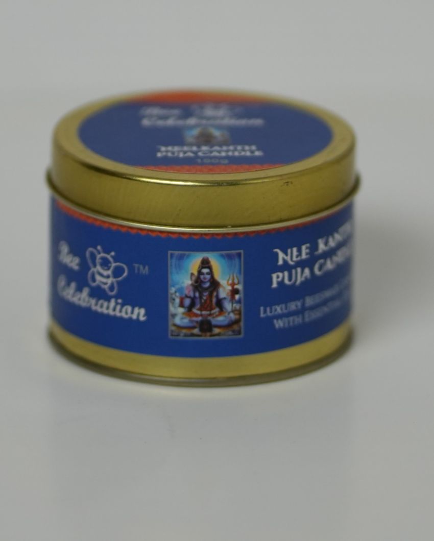 Neelkanth Puja Scented Jar Candle with Puja Kit | 7.6 x 5.1 cm / 3 x 2 inches