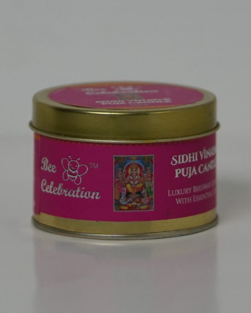 Sidhivinayak Puja Scented Jar Candle with Puja Kit | 7.6 x 5.1 cm / 3 x 2 inches