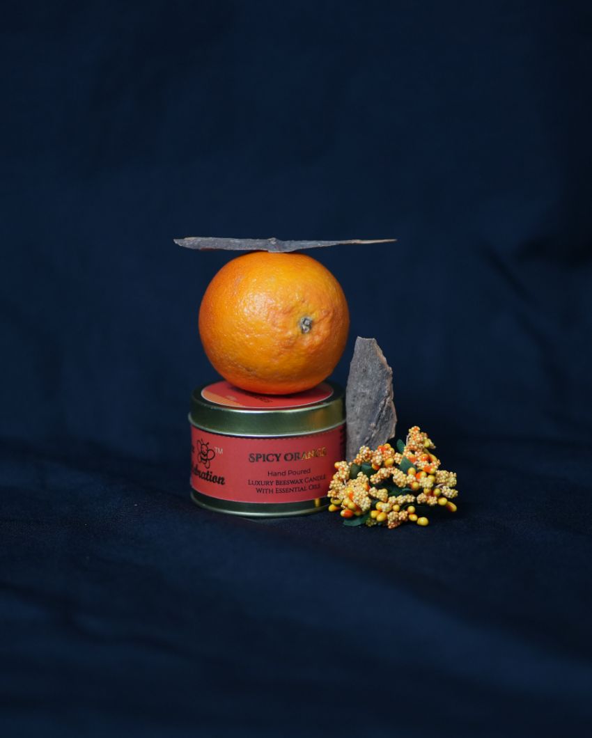 Spicy Orange Scented Jar Candle | 7.6 x 5.1 cm / 3 x 2 inches