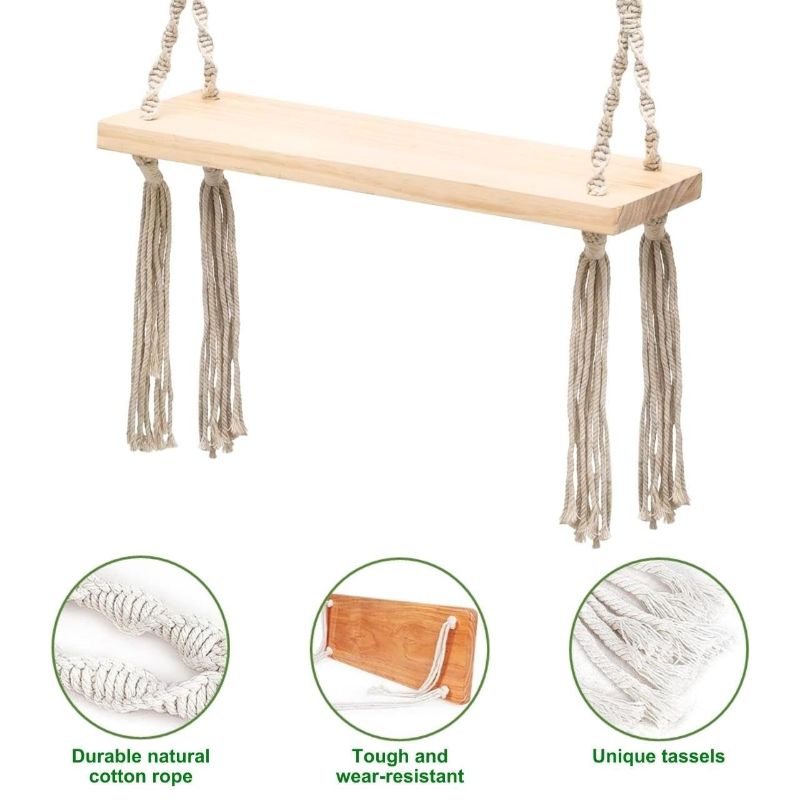 Modern Macrame Wood Swing for Adults & Kids Default Title