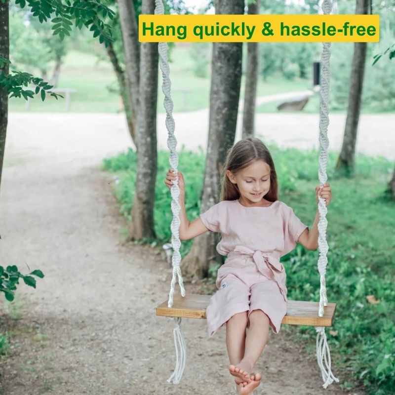 Modern Macrame Wood Swing for Adults & Kids Default Title