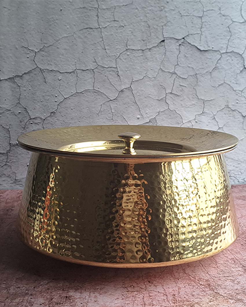 Exquisite & Handcrafted Cooking and Serving Brass Golden Handi