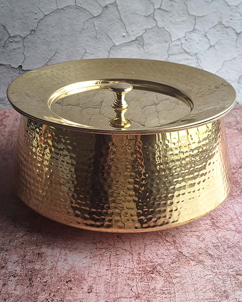 Exquisite & Handcrafted Cooking and Serving Brass Golden Handi