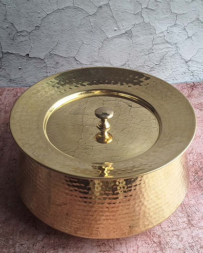 Exquisite & Handcrafted Cooking and Serving Brass Golden Handi