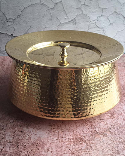 Exquisite & Handcrafted Cooking and Serving Brass Golden Handi