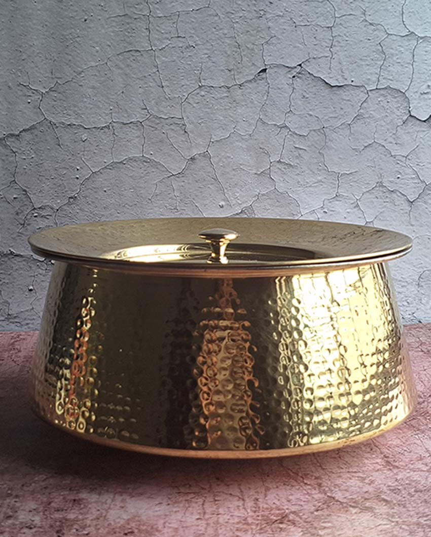 Exquisite & Handcrafted Cooking and Serving Brass Golden Handi