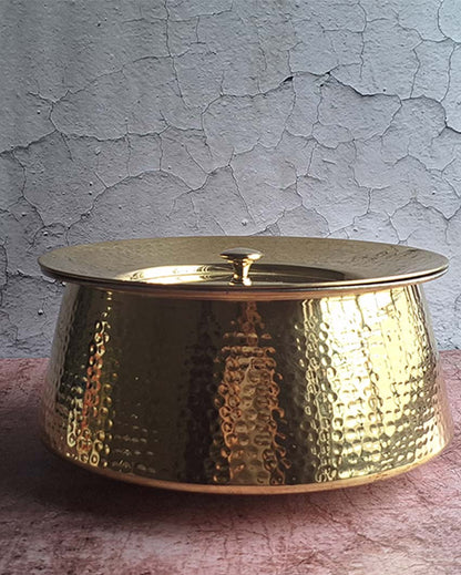 Exquisite & Handcrafted Cooking and Serving Brass Golden Handi