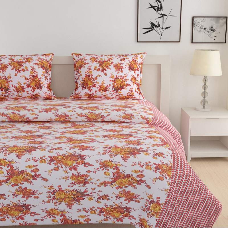 Stylish Floral Bedsheet Set with Bag | 160 TC | Set of 4 Default Title