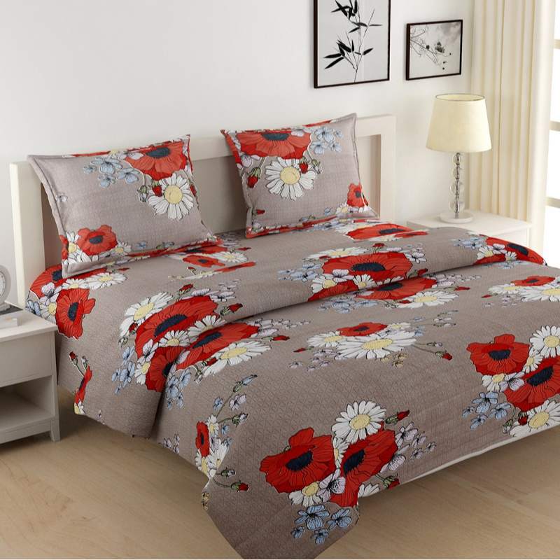 Multicolor Floral Bedsheet Set with Bag | 160 TC | Set of 4 Default Title