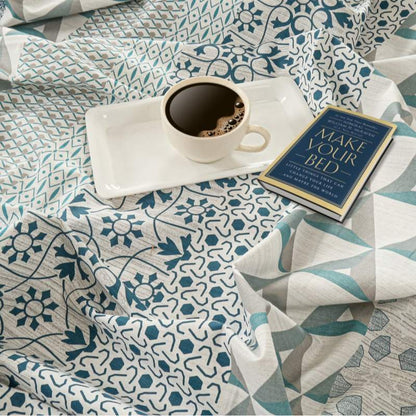 Floral Blue Bedsheet Set with Bag | 200 TC | Set of 4 Default Title