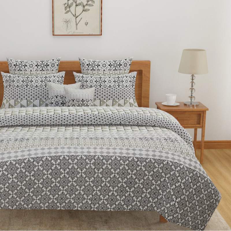 Floral Blue Bedsheet Set with Bag | 200 TC | Set of 4 Default Title