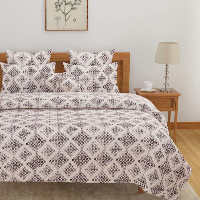 Purple Floral Bedsheet Set with Bag | 160 TC | Set of 4 Default Title