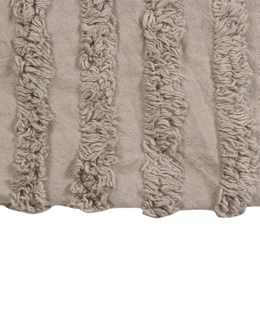 Unique Stripe Cotton Tufted Throw | 78x70 inches