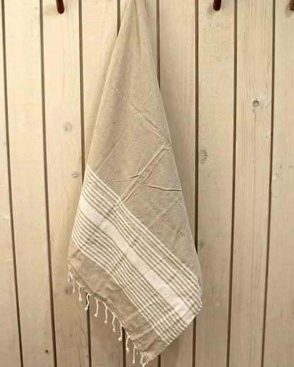 Turkish Beach Fouta Bath Towel Beige