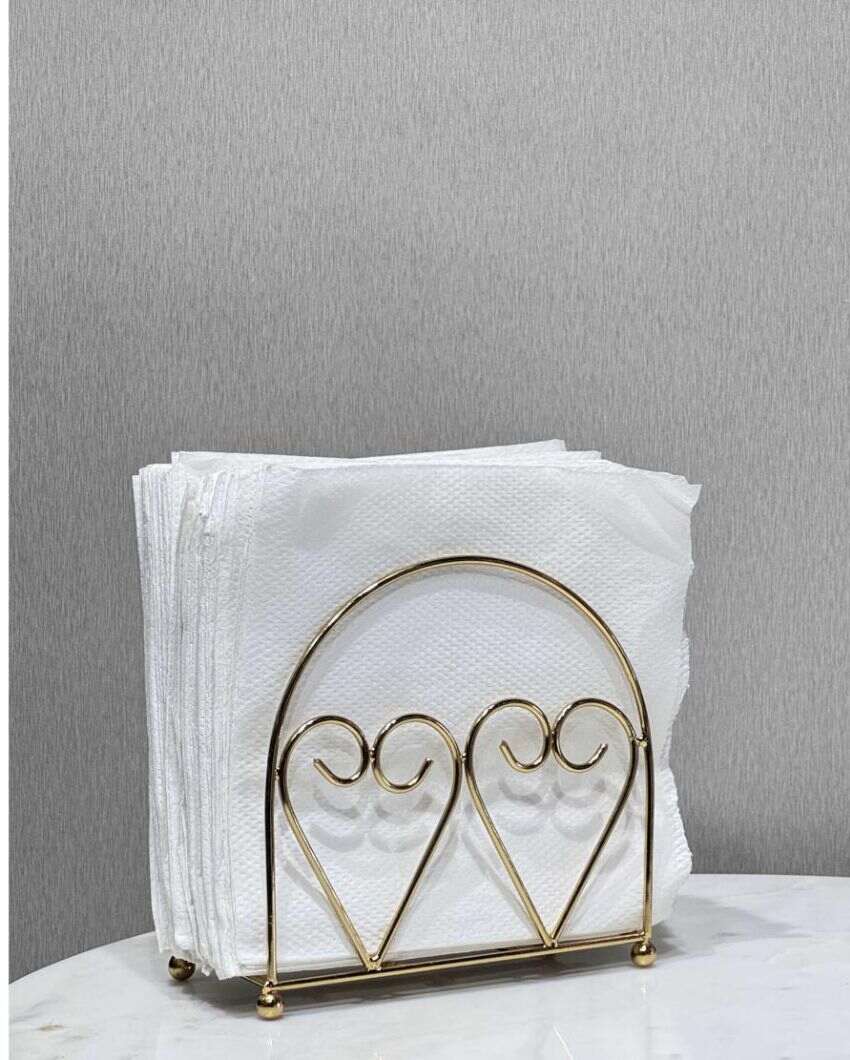 Elegant Twine Bloom Handcrafted Metal Napkin Holder | Set of 2 | 5 x 3 x 6 inches