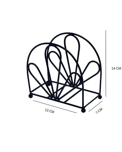 Elegant Wire Flourish Handcrafted Metal Napkin Holder | Set of 2 | 5 x 3 x 6 inches