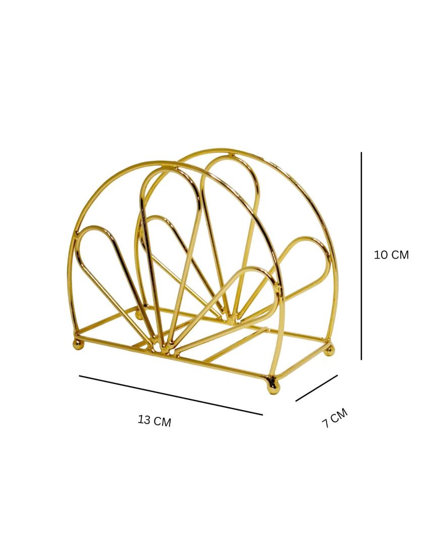 Elegant Wire Flourish Handcrafted Metal Napkin Holder | Set of 2 | 5 x 3 x 6 inches