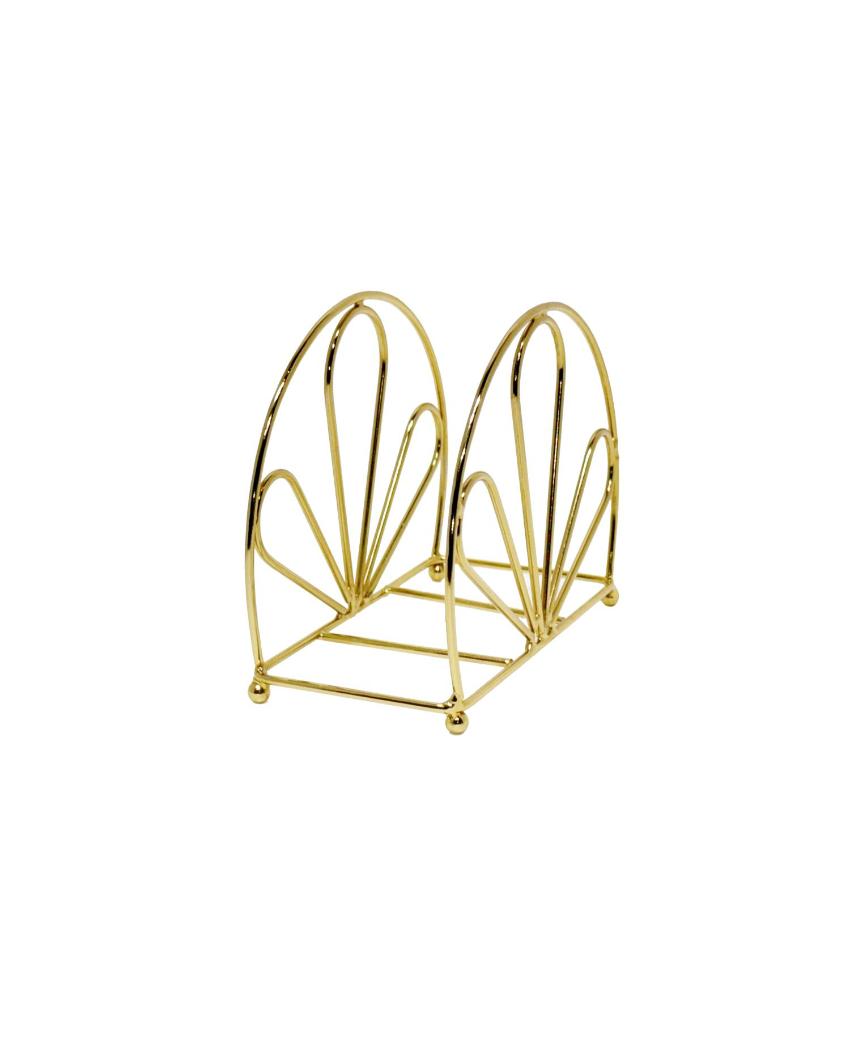 Elegant Wire Flourish Handcrafted Metal Napkin Holder | Set of 2 | 5 x 3 x 6 inches