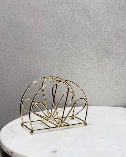 Elegant Wire Flourish Handcrafted Metal Napkin Holder | Set of 2 | 5 x 3 x 6 inches