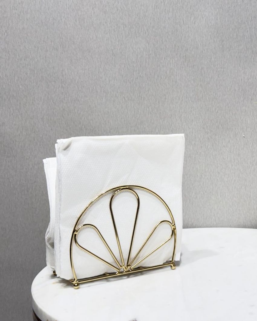 Elegant Wire Flourish Handcrafted Metal Napkin Holder | Set of 2 | 5 x 3 x 6 inches