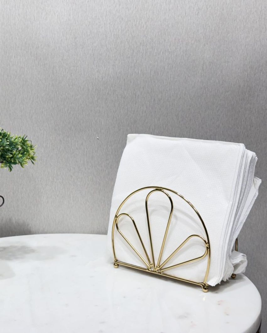 Elegant Wire Flourish Handcrafted Metal Napkin Holder | Set of 2 | 5 x 3 x 6 inches