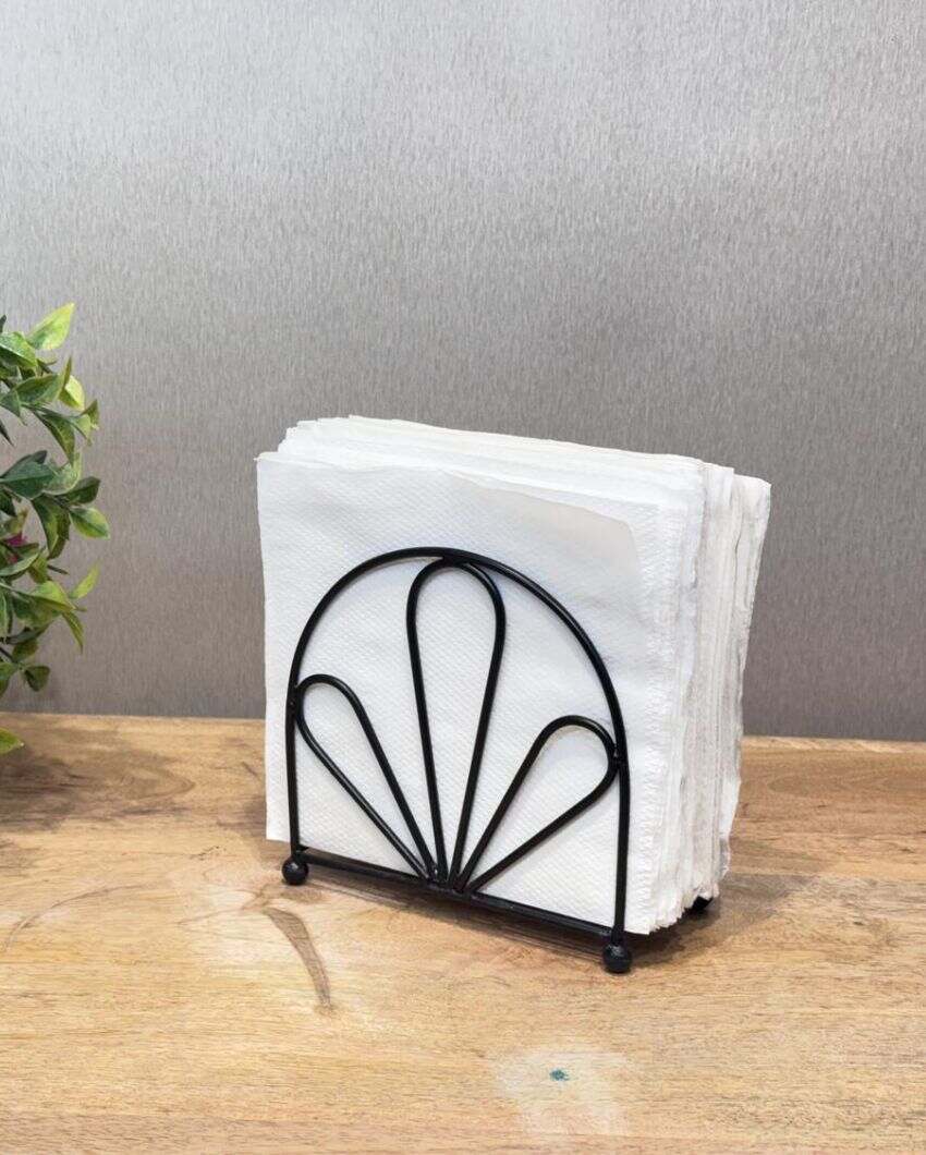 Elegant Wire Flourish Handcrafted Metal Napkin Holder | Set of 2 | 5 x 3 x 6 inches