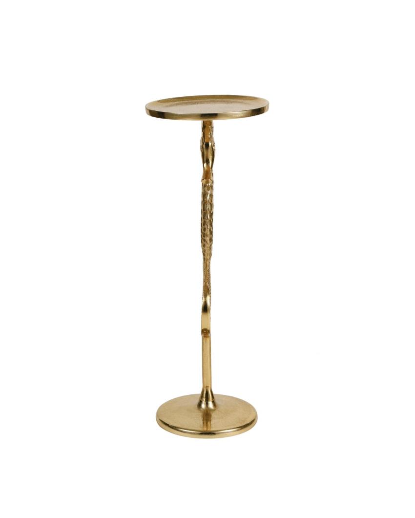 Luxurious Coastal Glam Golden Seahorse Stand Side Table | 8 x 22 inches