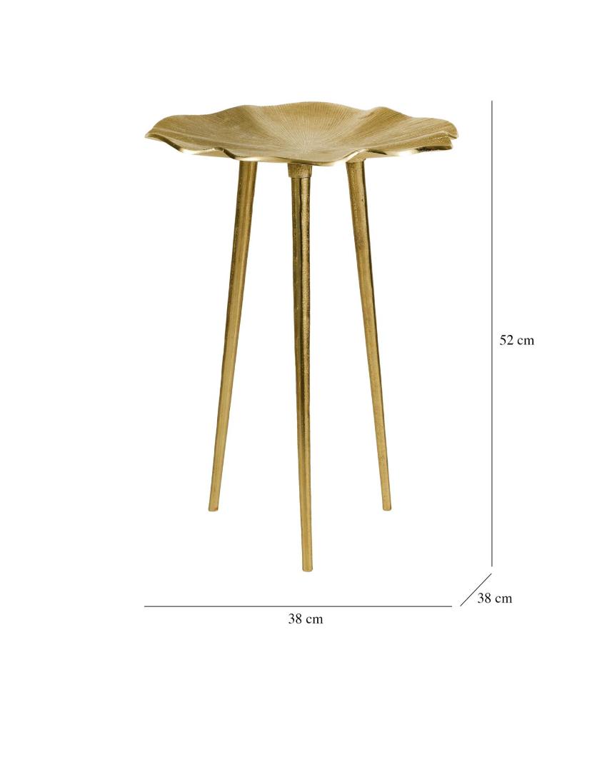 Elegant Canopy Golden Leaf-Inspired Side Table | 15 x 20 inches