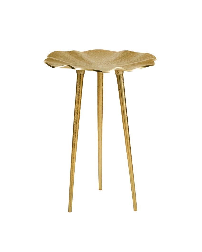 Elegant Canopy Golden Leaf-Inspired Side Table | 15 x 20 inches