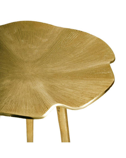 Elegant Canopy Golden Leaf-Inspired Side Table | 15 x 20 inches