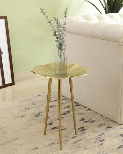 Elegant Canopy Golden Leaf-Inspired Side Table | 15 x 20 inches