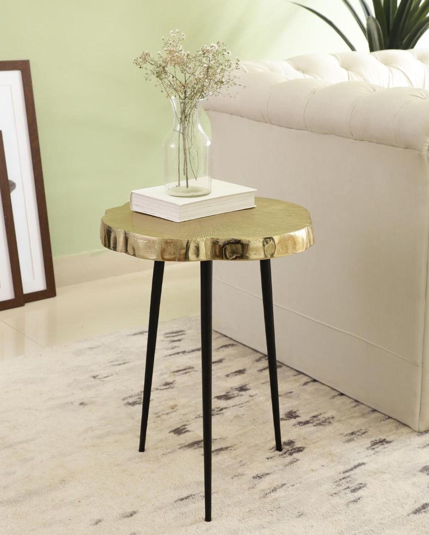 Rustic Sylvan Golden Log-Inspired Side Table | 17 x 22 inches