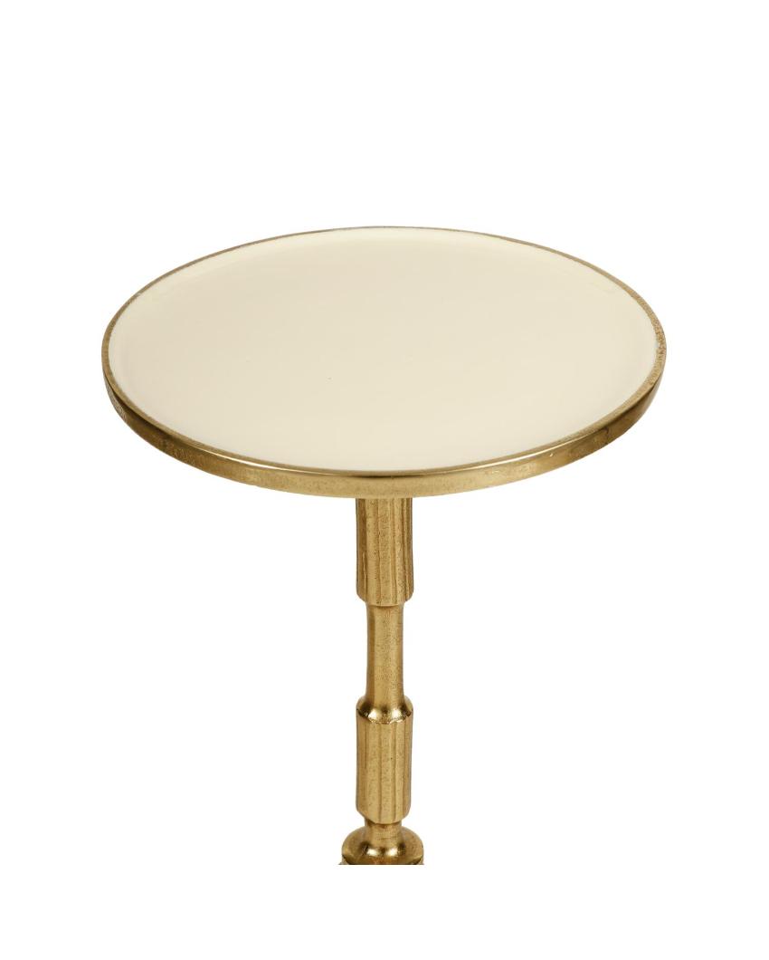 Regal Flute-Inspired Golden Side Table | 12 x 21 inches