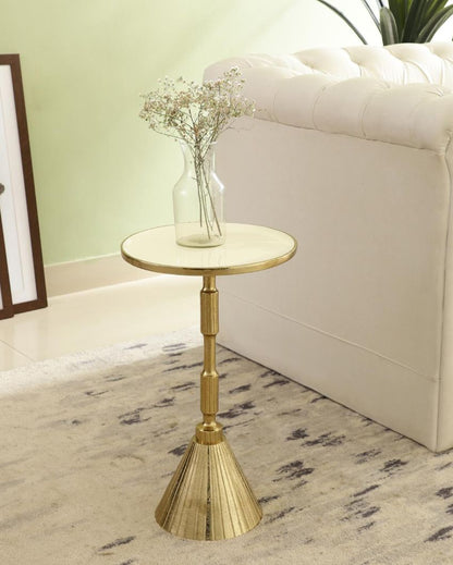 Regal Flute-Inspired Golden Side Table | 12 x 21 inches