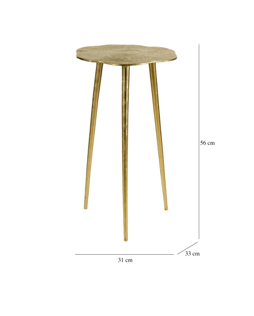 Opulent Timber Golden Log-Inspired Side Table | 12 x 13 x 22 inches