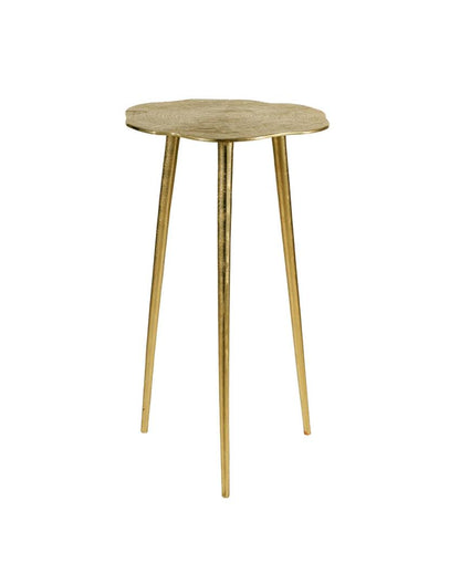 Opulent Timber Golden Log-Inspired Side Table | 12 x 13 x 22 inches