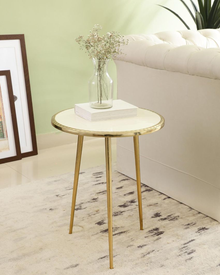 Majestic Classic Design Golden Side Table | 17 x 22 inches