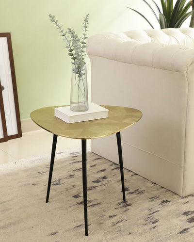 Regal Majesty Golden Triangular Accent Table | 21 x 20 x 19 inches